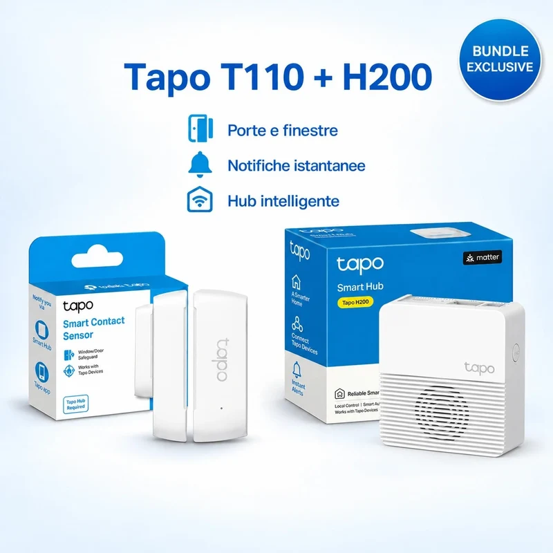 Tapo T110 + H200 Hub – Kit Sensore di Contatto Smart