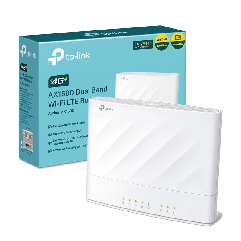 TP-Link Archer MX1500 Router 4G con Sim Cat6 AX1500 Dual Band Gigabit