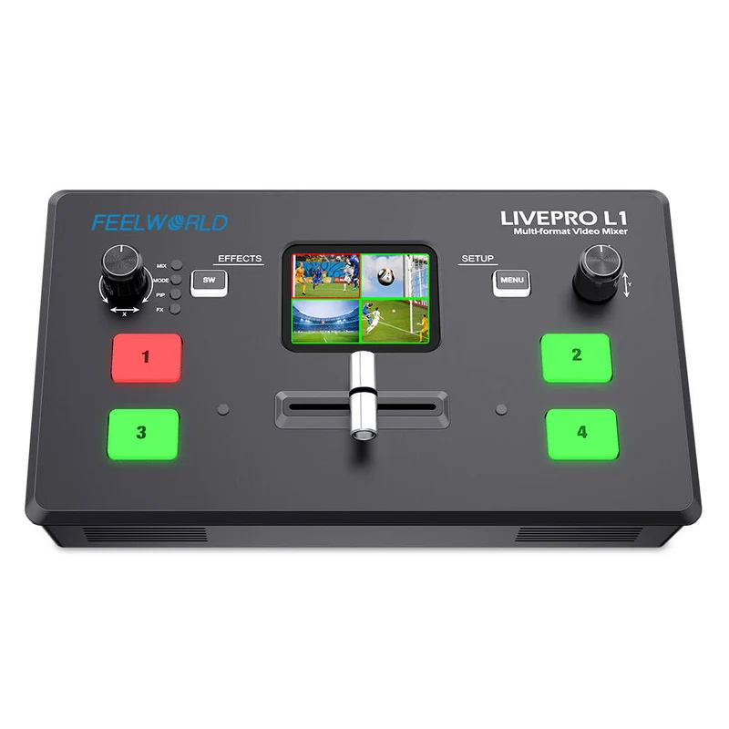 FEELWORLD LIVEPRO L1 V1 Commutatore mixer video multi telecamera Schermo LCD 4 Ingresso HDMI Streaming live USB3.0