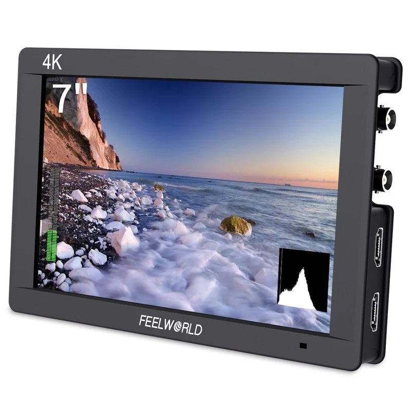 FEELWORLD FW703 Monitor da campo per fotocamere DSLR da 7 pollici, 450 nit, IPS, 3G, SDI, Full HD 1920x1200, 4K, HDMI