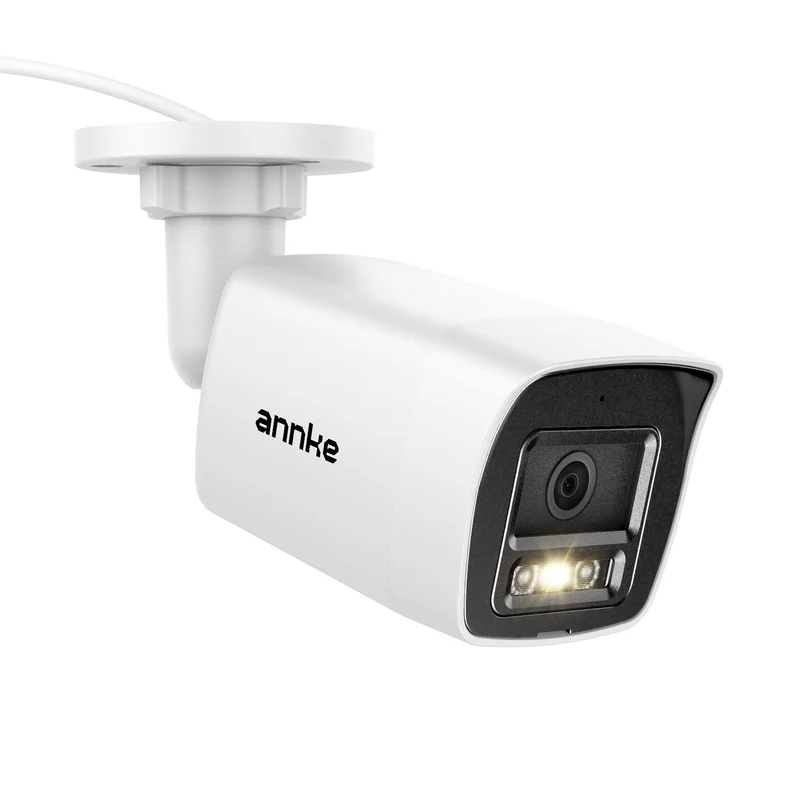 ANNKE Telecamera di Sorveglianza PoE da 4K 8MP, Visione Notturna a Colori，Rilevamento persone e veicoli, 3 modalità notturne, Microfono integrato, Audio, IP67, H.265+, microSD 512 GB, Obiettivo 4 mm