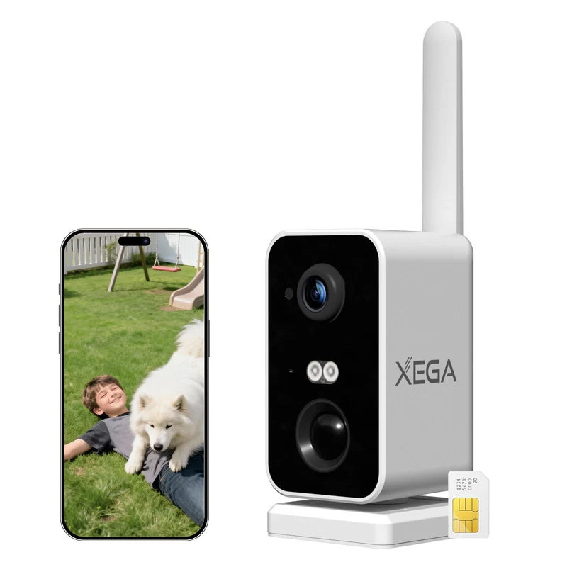 Xega Telecamera Sorveglianza 4G LTE Portatile con SIM