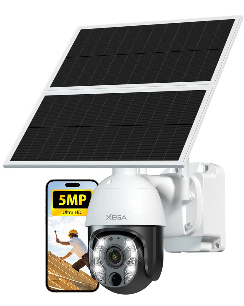 Xega 5MP【10X Zoom Ottico】 4G LTE Telecamera con SIM 24/7 Registrazione