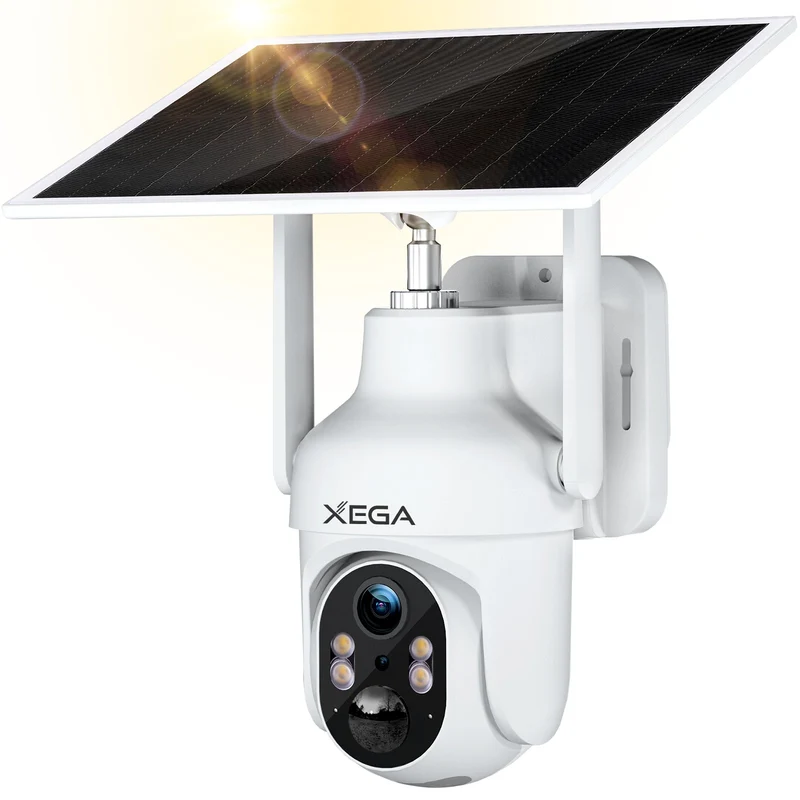 Xega XG-05 4G LTE Cellular Security Camera with SIM Card Without WiFi, PTZ Motion Detection Spotlight & Siren Alert SD & Cloud Storage