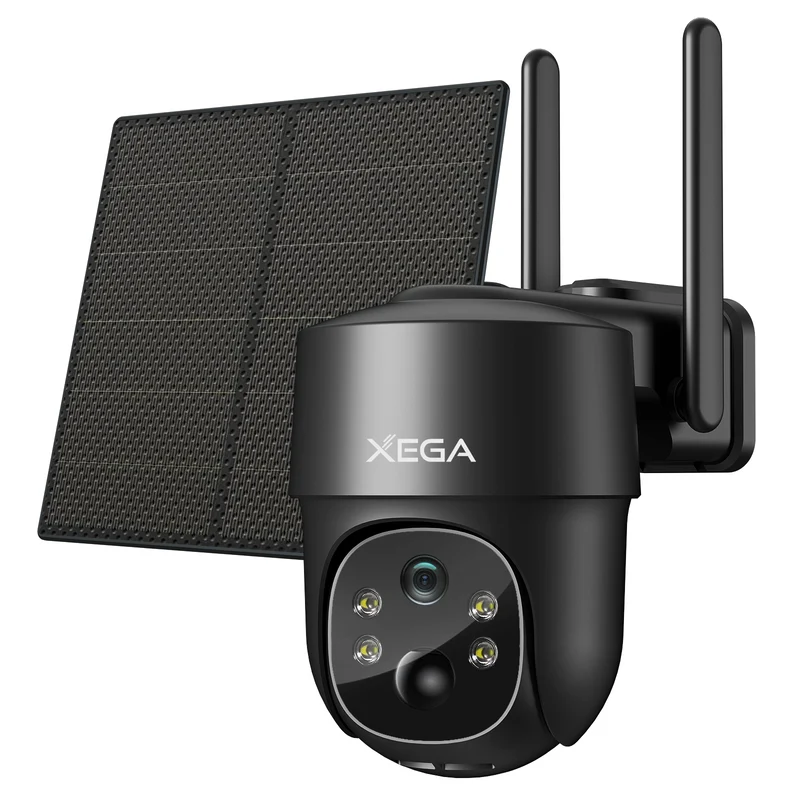 XEGA Telecamera Solare 4G 2K con SIM, Batteria 9000 mAh e PTZ