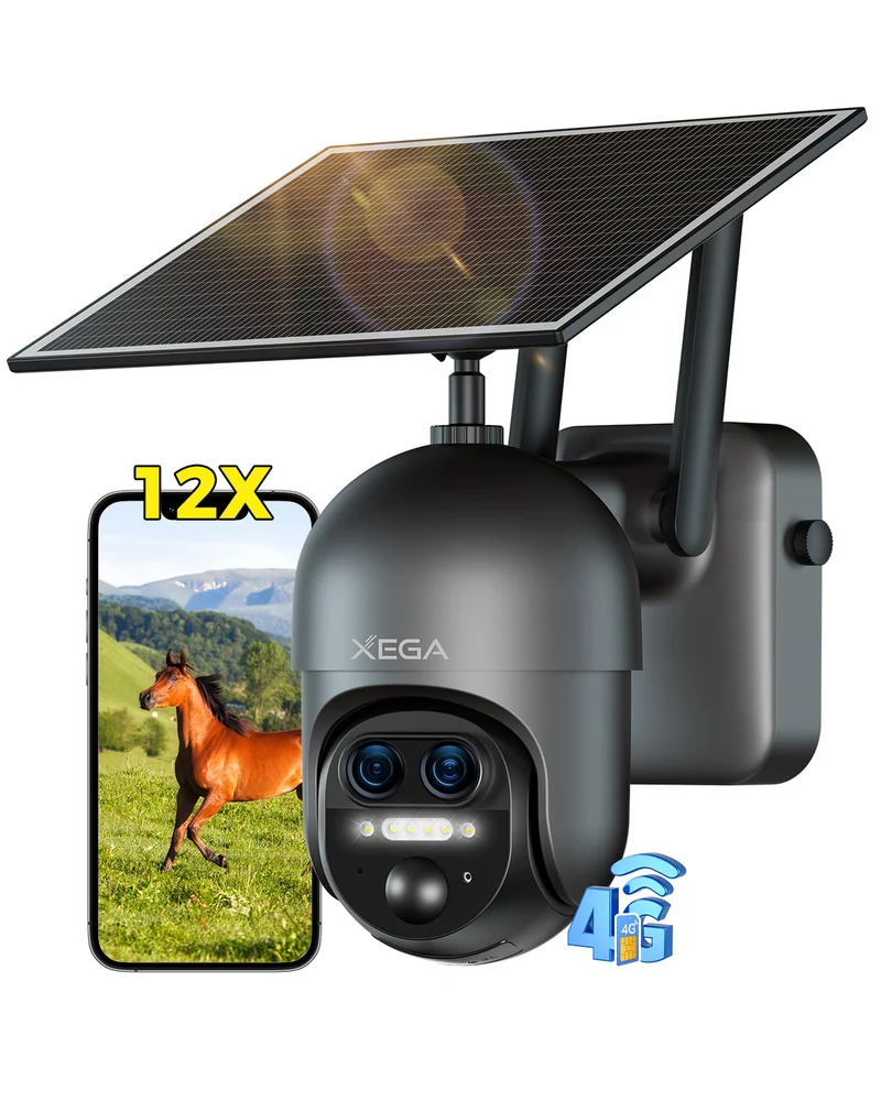 XEGA XG-16 Telecamera 4G LTE 2K PTZ con Doppio Obiettivo e Zoom 12X