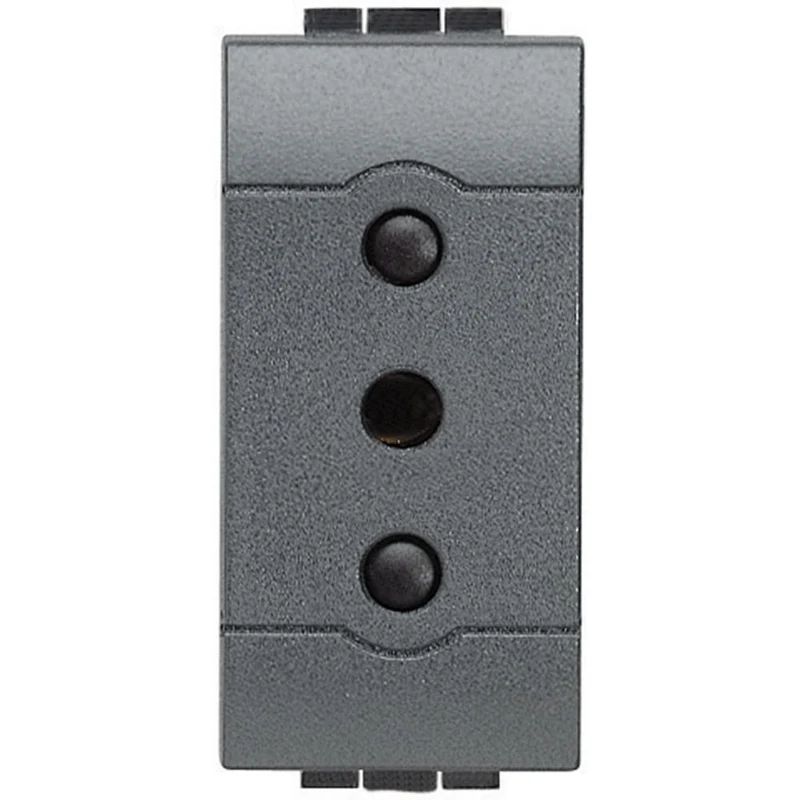 Presa 2P+T 10A Interasse 19mm Bticino Living Light Antracite – L4113
