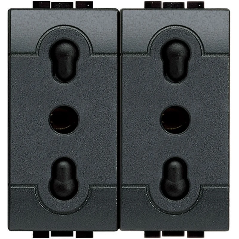 Presa Duplex Bipasso 2P+T 16A Bticino Living Light Antracite – L4180/2