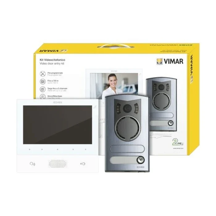 Kit Videocitofonico Bifamiliare 2 Fili Vimar Elvox Tab – K40505/M