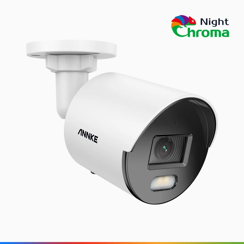 NightChroma TM NC500 – Telecamera di Sicurezza Acme Bullet PoE IP 3K Visione Notturna True Full Color (0.001 Lux), f/1.0 Super apertura, allineamento attivo, microfono integrato, slot scheda MicroSD