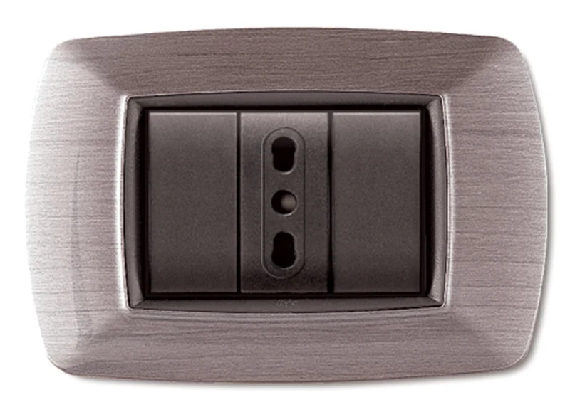 Placca Life Living Plast Acciaio Satinato 3P Elettrocanali 10 Pezzi