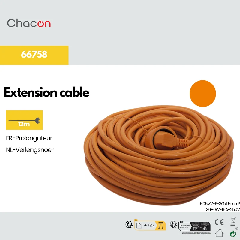 Orange extension lead - 12 m