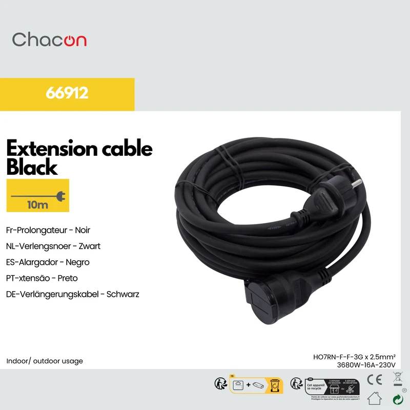 Extension - black - 10m