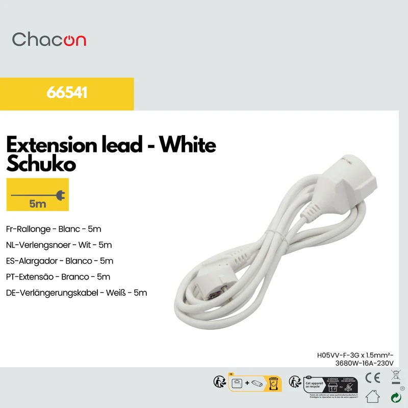 Extension cable - white - 5 m (SCH)