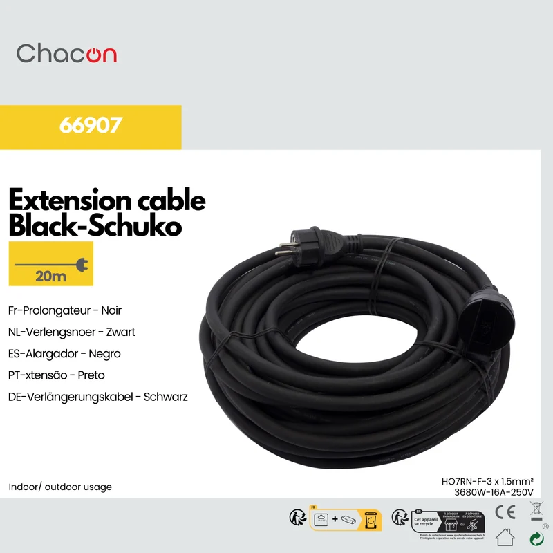 Extension, 20 m - black (SCH)