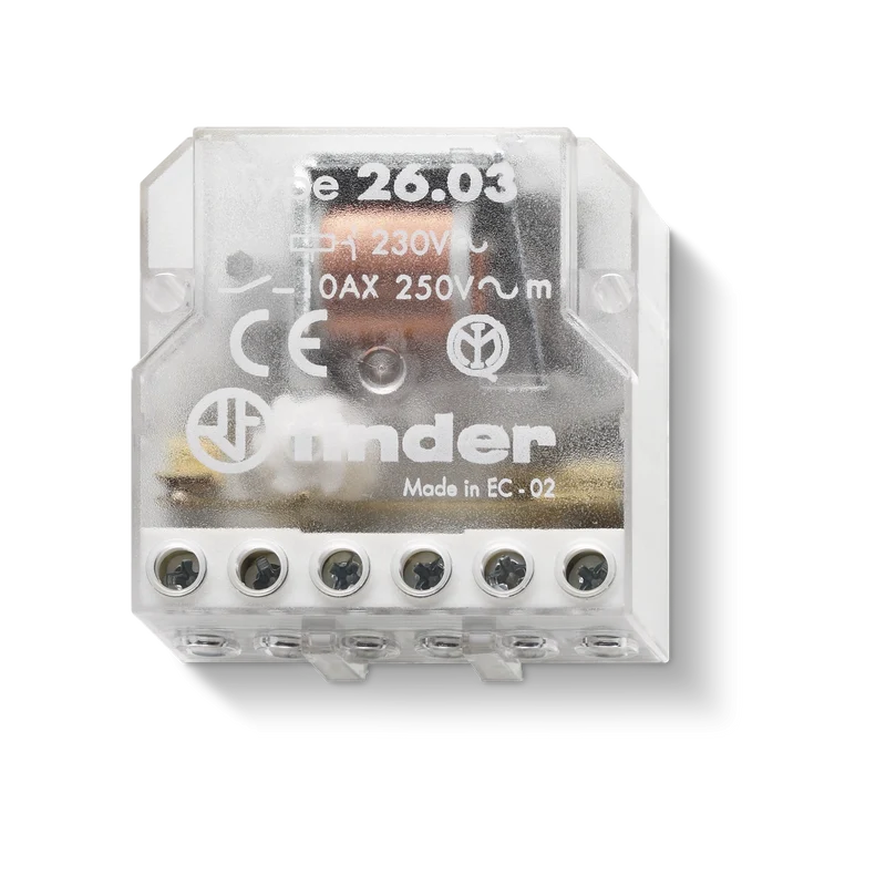 Relè ad Impulsi Passo-Passo 12V 1NO+1NC 10A Finder – 26.03