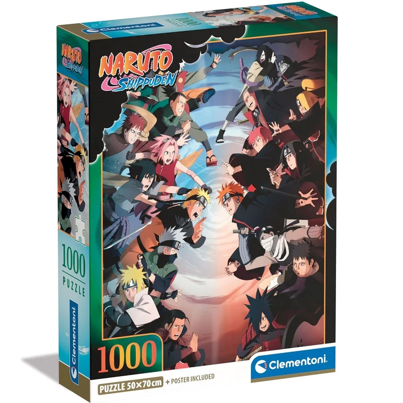 Clementoni Puzzle Naruto Shippuden Showdown V2 1000 Pezzi Puzzle Adulti + Poster Incluso
