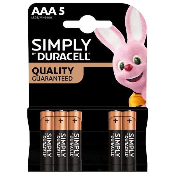 Blister 5 Batterie Ministilo AAA Duracell Simply – MN2400.SIMPLY