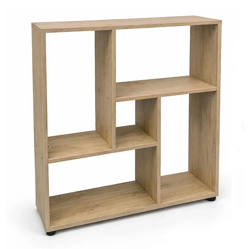 LIBRERIA IN MDF ROVERE CON RIPIANI SFALSATI MISURE: 80X24X82,5 CM