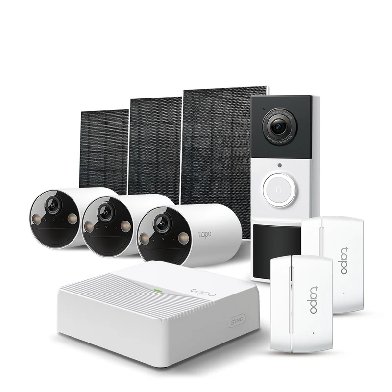 Tapo Complete Entryway Security Kit (1 Doorbell + 2 Sensors + 3 Cameras)