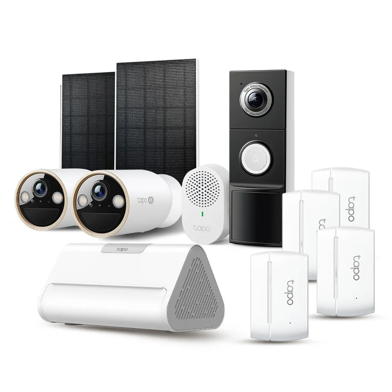 Tapo AI Enhanced Entryway Protection Kit (2 Cameras + 1 Doorbell + 4 Sensors)