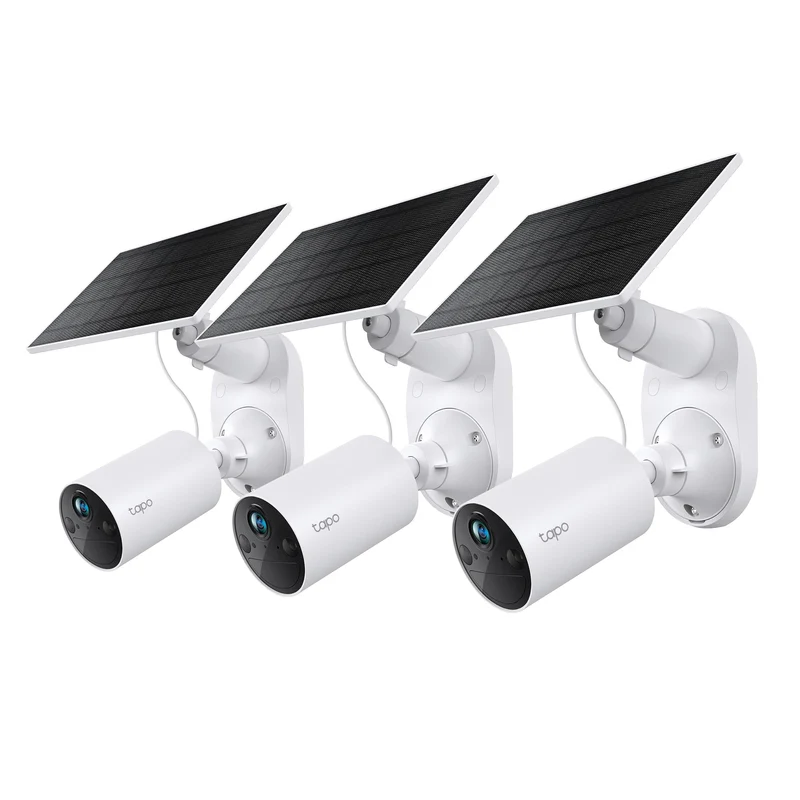SolarCam 1080P Wireless Outdoor Security Camera with Solar Panel, Tapo C402 Kit 3-Pack