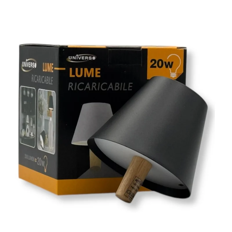 Universo Lampada Led Ricaricabile da Tavolo per Bottiglie Colore Luce Selezionabile CCT 3in1 (Luce Fredda, Naturale e Calda)
