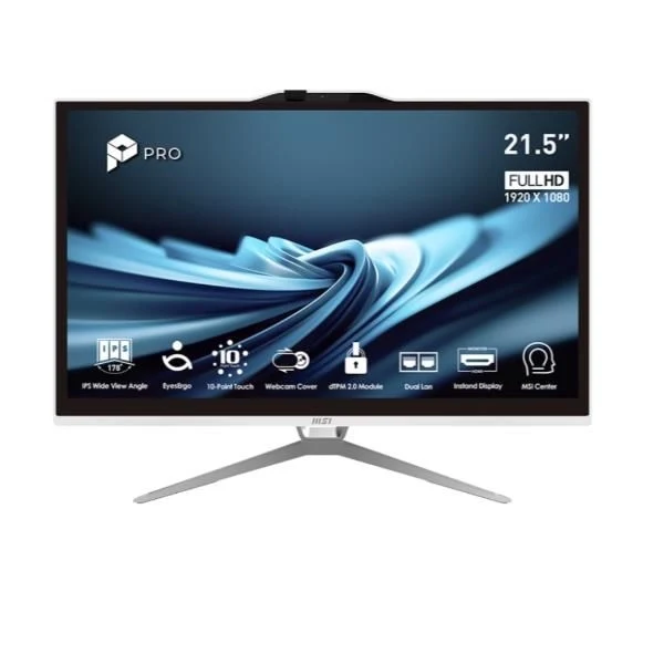 Msi pro ap222t 14ma-614eu intel® core™ i3 i3-14100 54,6 cm (21.5") 1920 x 1080 pixel touch screen pc all-in-one 8 gb ddr4-sdram 512 gb ssd windows 11 home wi-fi 5 (802.11ac) bianco - 9S6-AC0152-614