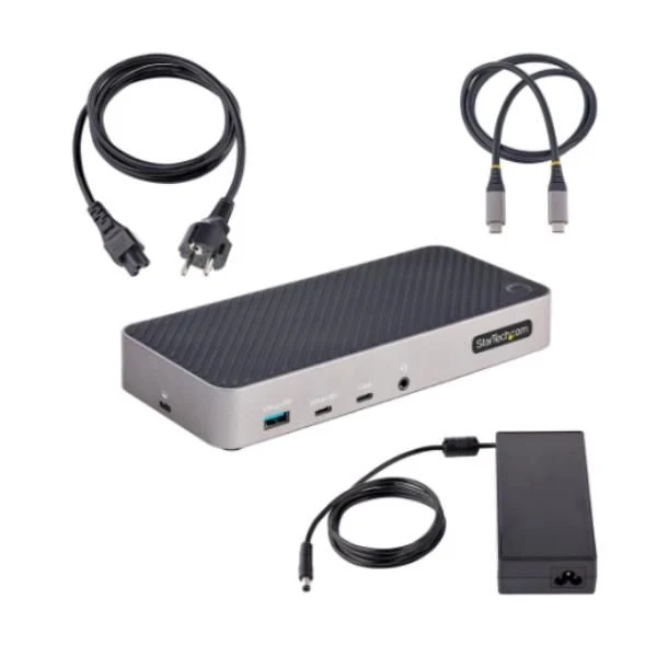 Startech.com docking station usb-c per tre monitor - dock usb c triplo hdmi/dp 4k - hub usb a 5 porte - gbe - pd 100w, compatibile tb3 e 4 - 116E-USBC-DOCK
