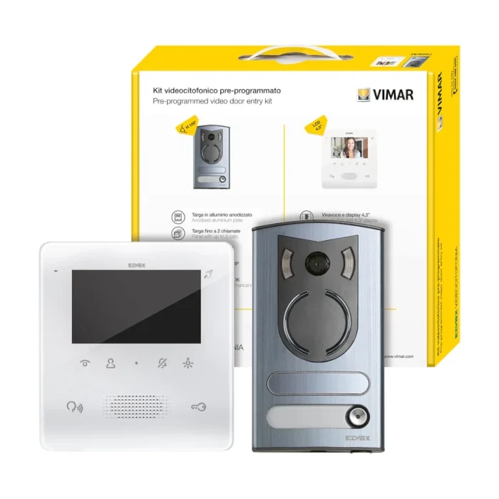 Kit Videocitofonico Mono/Bifamiliare 2 Fili Vimar Elvox Plus – 7559/M