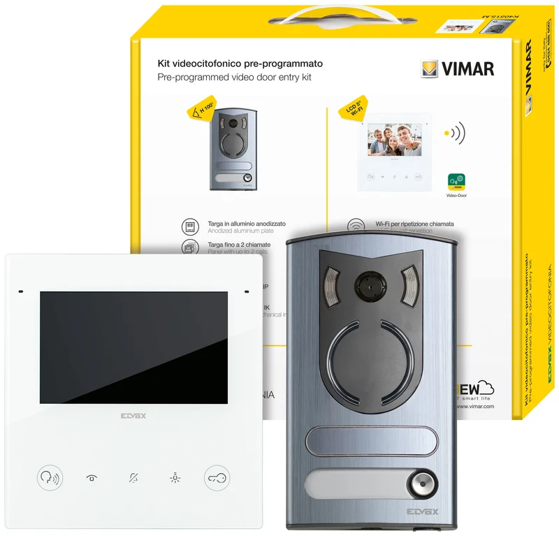 Kit Videocitofonico Mono/Bifamiliare 2 Fili Vimar Elvox Plus – K40515/M