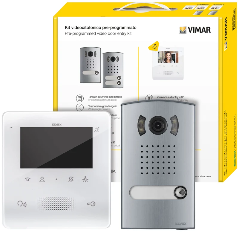 Kit Videocitofonico Mono/Bifamiliare 2 Fili Vimar Elvox Plus – 7558/E