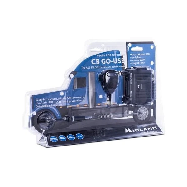Ricetrasmittente veicolare midland c1262 05 kit cb go usb black