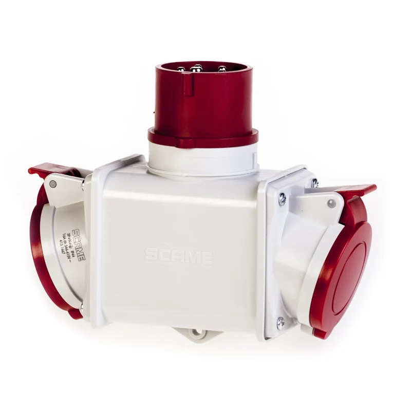 Adattatore Multiplo Scame Adapto IP44 16A 3P+N+T 400V Rosso 6h – 600.1627