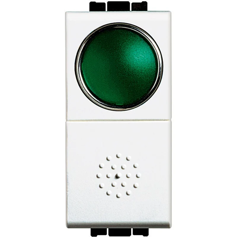 Pulsante 1P NO 10A con Portalampada Verde Bticino Living Light Bianco – N4038V