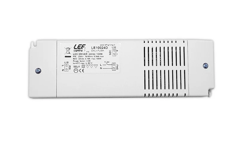 Alimentatore LED Tensione Costante Dimmerabile Pulsante/DALI LEF 100W 24VDC IP20 – LE10024D