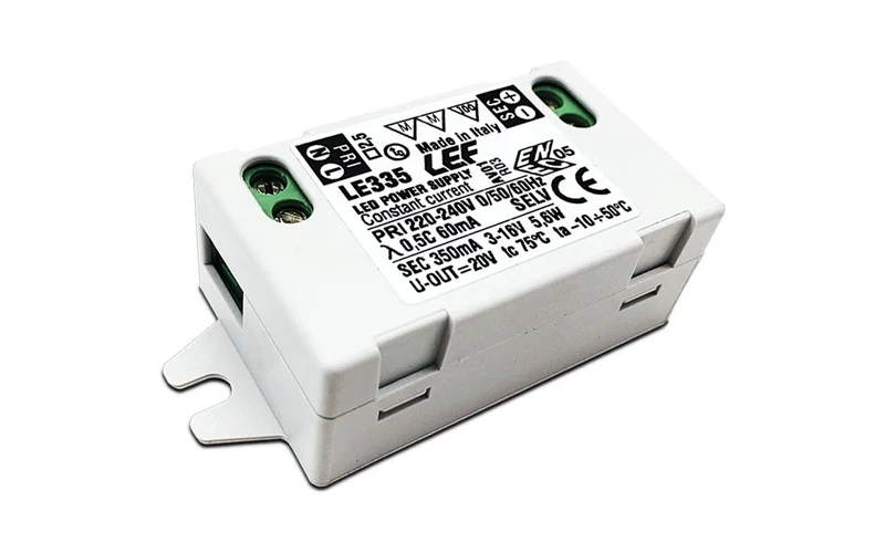 Alimentatore LED a Corrente Costante LEF 350mA 3-16VDC 5,6W IP20 – LE335