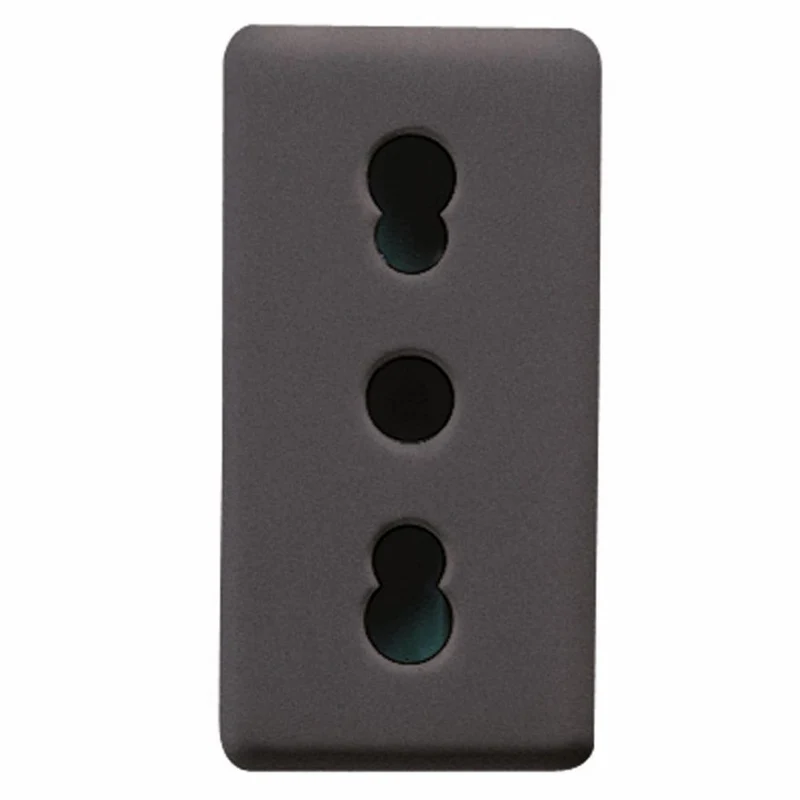 Presa Bivalente P11/P17 2P+T 16A Gewiss Nero 1 Modulo – GW21203