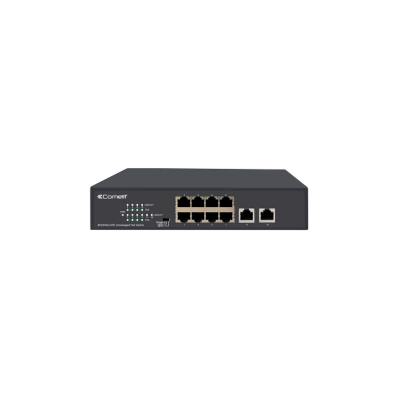 Switch 8 Porte PoE + 2 Uplink 10/100 Comelit – IPSWP08N100A