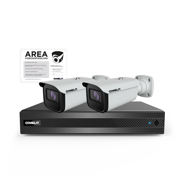 Kit Videoregistratore NVR 8 Canali Comelit con 2 Telecamere – IPKIT008N05PB