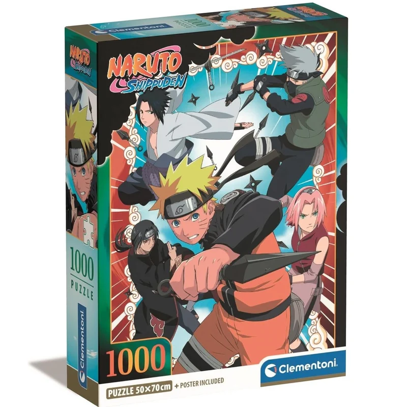 Clementoni Puzzle Naruto Shippuden 1000 Pezzi Puzzle Adulti + Poster Incluso