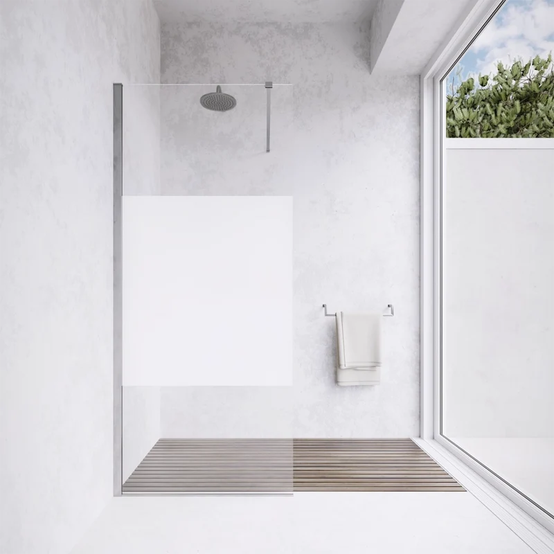 Parete doccia walk-in 90 cm 8mm opaco anticalcare h200 | Lazaros