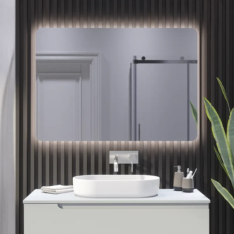 Specchio led 70x100 cm retroilluminato con sensore touch-screen anti impronta | Anka