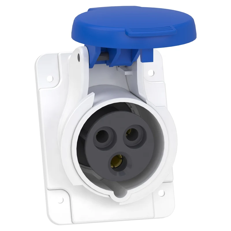 Presa Fissa BT da Incasso Inclinata Schneider Pratika IP44 16A 230V/400V a Cablaggio Rapido