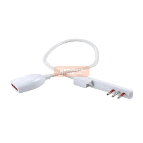 Prolunga 50 cm con Spina Ultrapiatta 10A e Presa 10A Bianca – Rosi RS92036