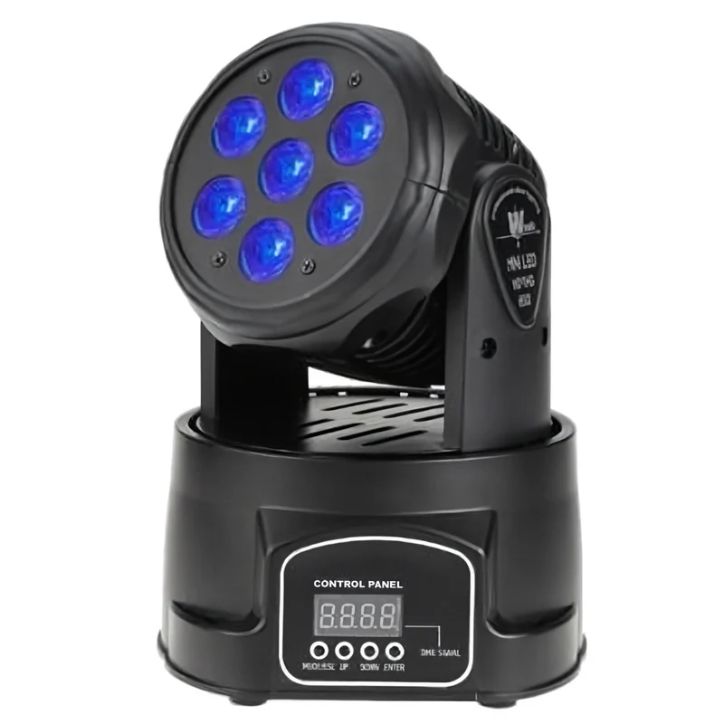 Testa Mobile Rotante Faro Disco Dj Par Led Rgbw 80W Dmx Wash Proiettore Programm