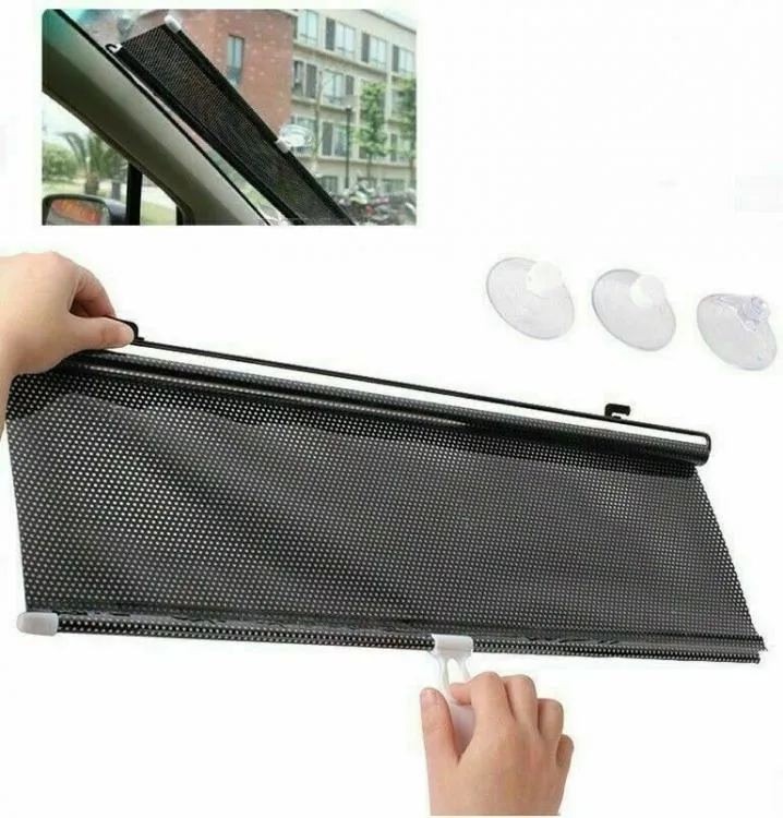 Tenda Tendina Parasole A Rullo Parabrezza Per Auto Protezione Uv Misura 68X125Cm