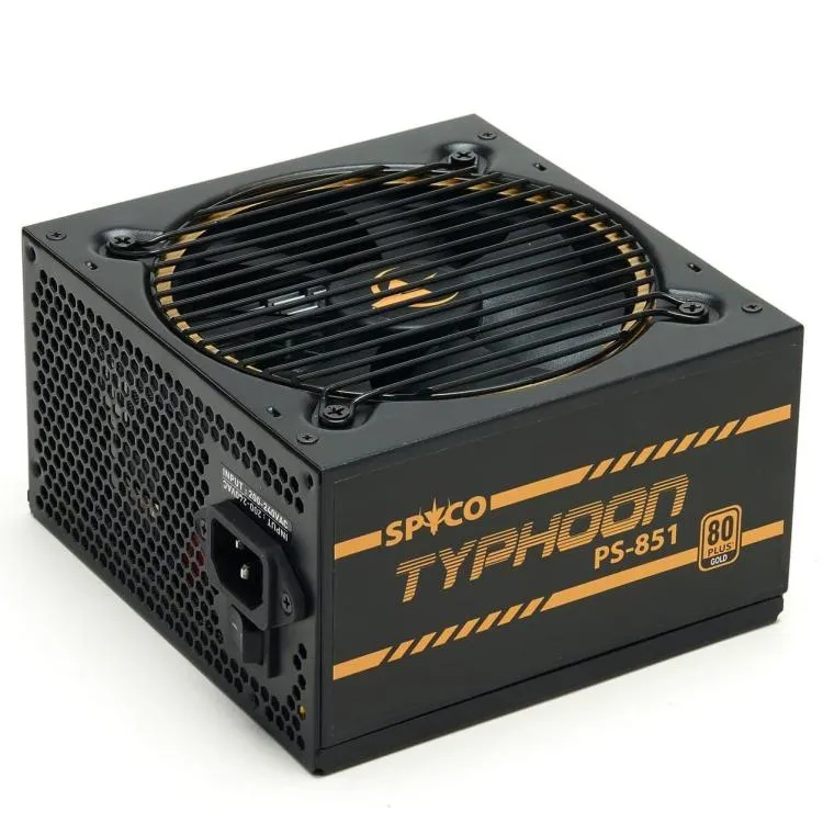 Spyco Typhoon Ps-851 Alimentatore Gaming 850W Modulare 80 Plus Gold Dc Cavi Flat