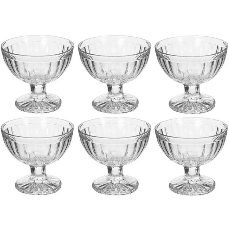 Set 6Pz Coppette Gelato In Vetro Roma 6 Pezzi Bicchieri Da 180Ml Coppa Dessert