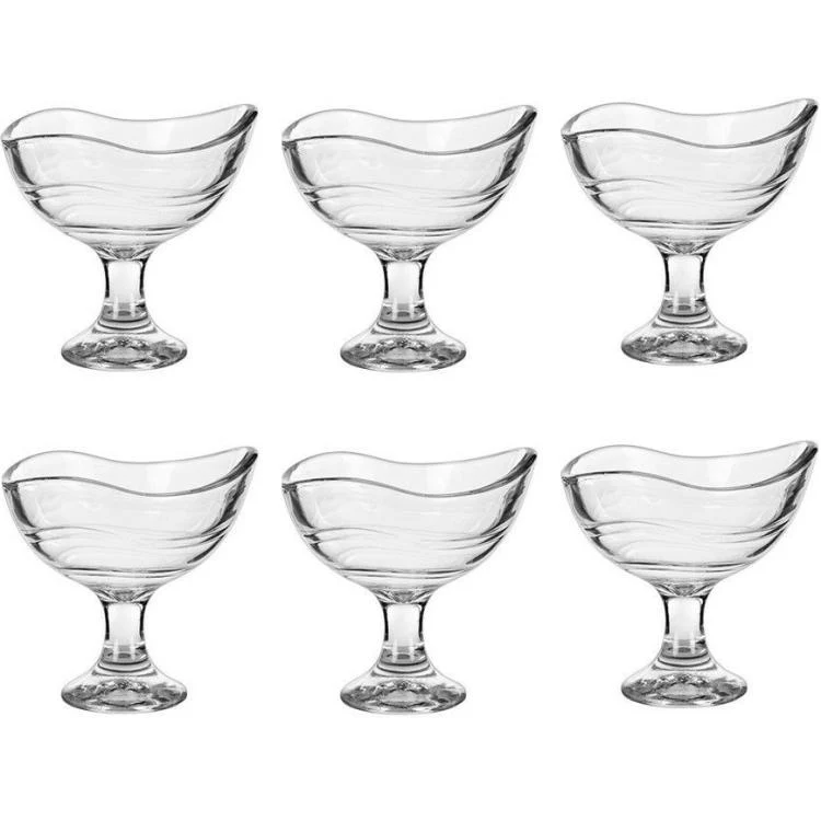 Set 6Pz Coppette Gelato In Vetro Navona 6 Pezzi Bicchieri Da 180Ml Coppa Dessert